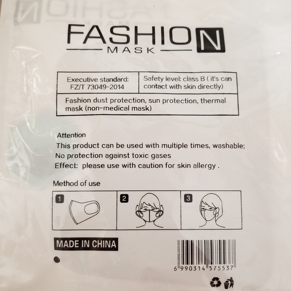 Bandana Black Print Face Mask New - Picture 5 of 5